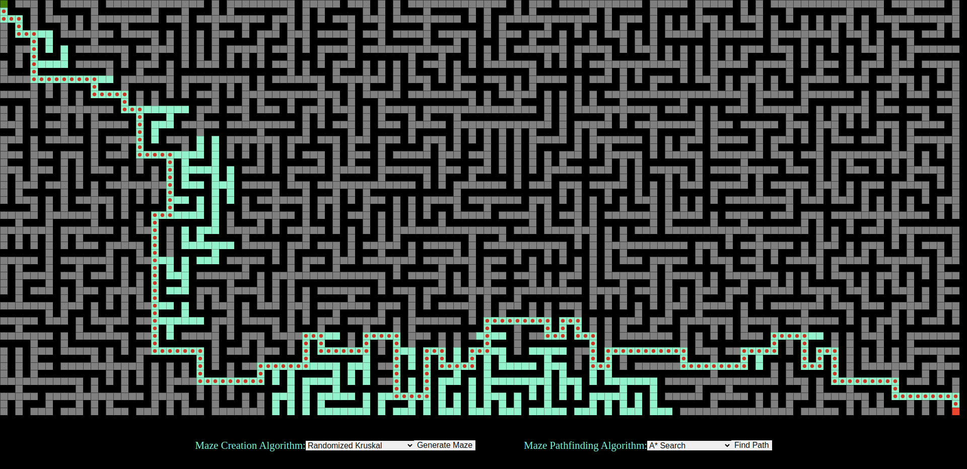 picture of maze pathfinder algorithm